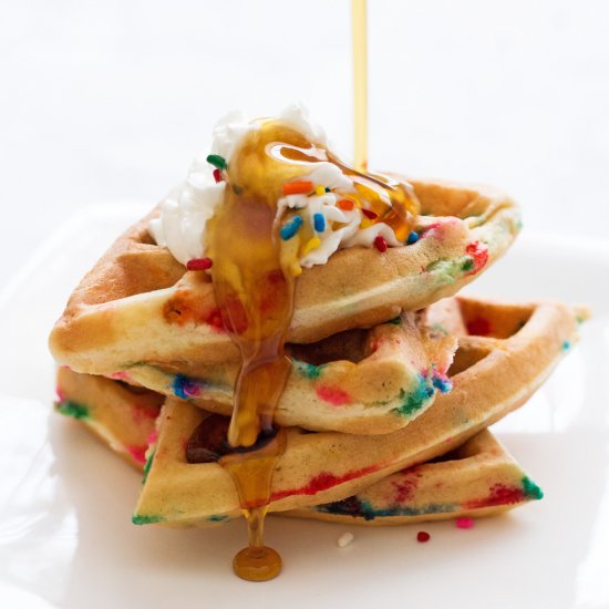 Birthday Cake Mix Waffles