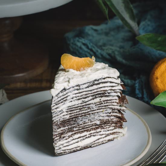 GF Chocolate Buckwheat Crepe Cake