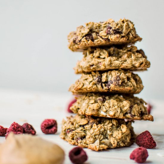 Raspberry Coconut Breakfast Cookies