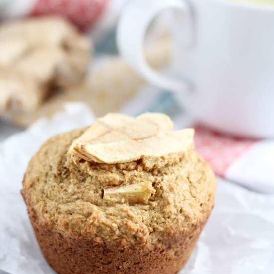 Whole Wheat Apple Ginger Muffins