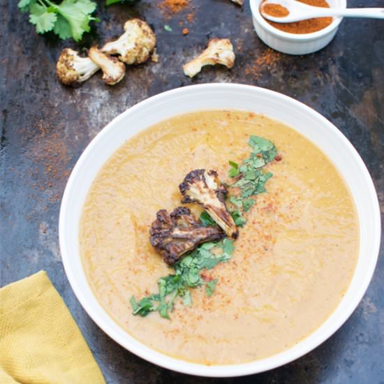 Roasted Cauliflower & Sweet Potato Soup