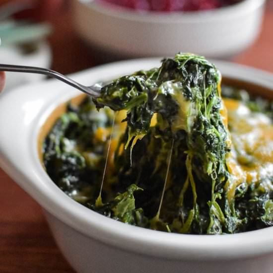 Cheesy Garlic Creamed Spinach