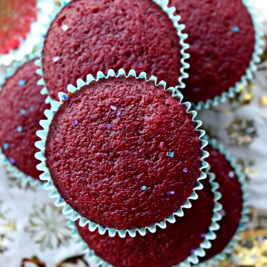 Eggless Red Velvet Cupcakes