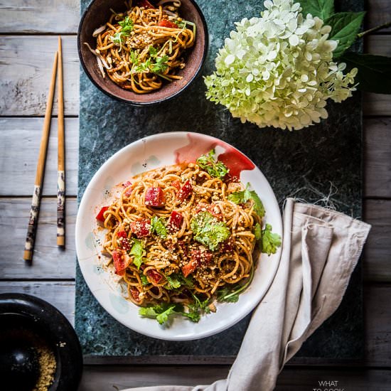 Noodles with Sesame Peanut Dressing