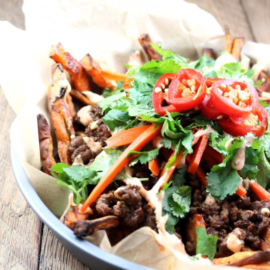 Loaded Asian Sweet Potato Fries