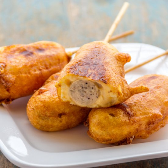 Cheesy Hot Dog on a Stick