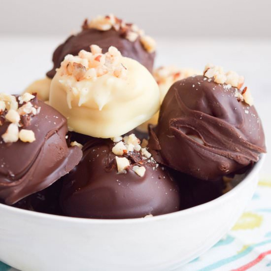 Boozy Hazelnut Chocolate Truffles