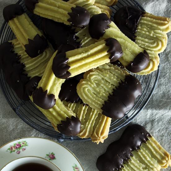 Chocolate Dipped Viennese Biscuits