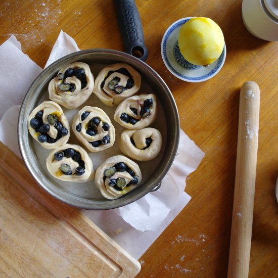 Lemon, Lavender and Blueberry Rolls