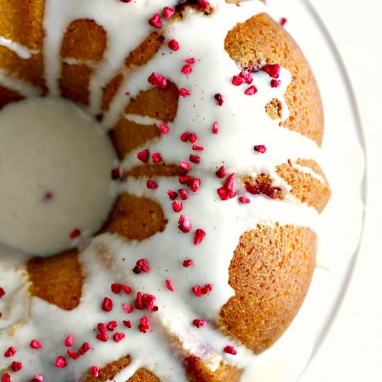 Vanilla Raspberry Bundt Cake