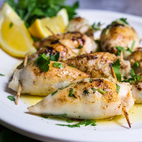 Stuffed Calamari in Lemon Butter