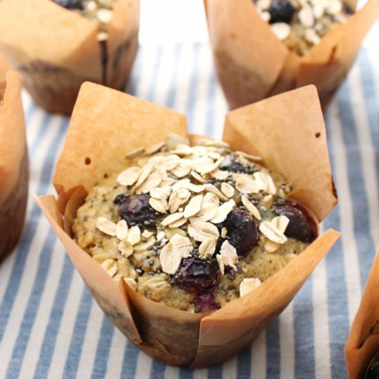 Blueberry Chia Oat Muffins