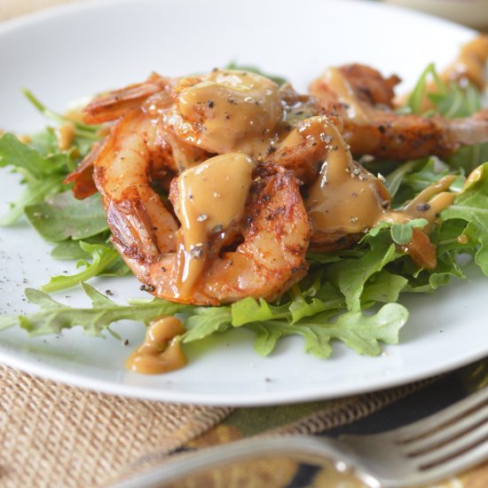 paprika shrimp w/  sesame sauce