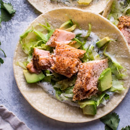 Healthy Baked Salmon Tacos