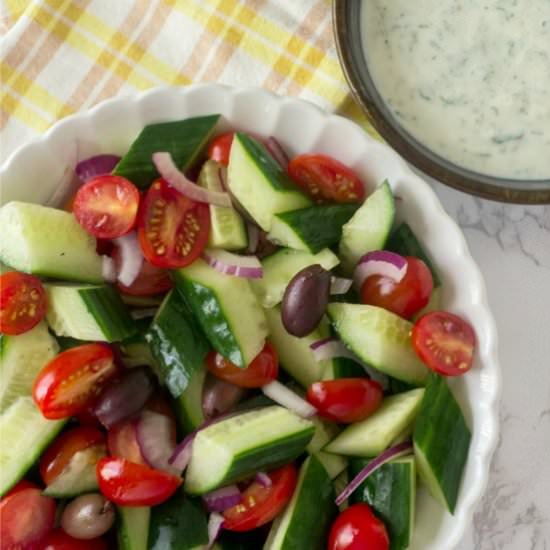 Mediterranean Tomato Cucumber Salad