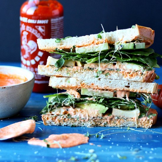 Vegetarian Sandwich + Siracha Mayo