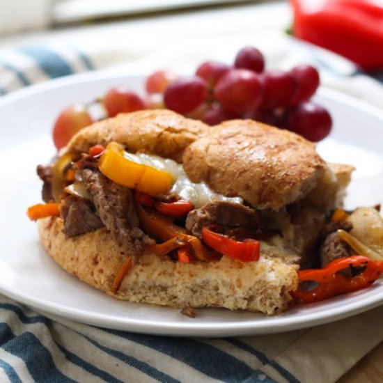 Quick Philly Cheesesteak Sandwiches