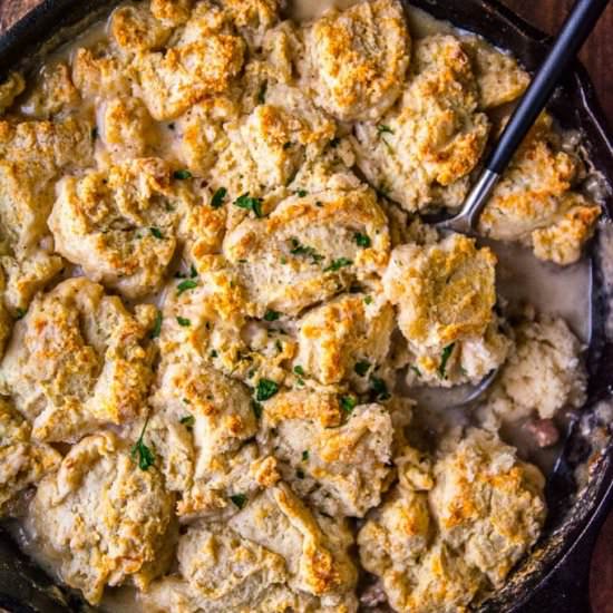 Skillet Biscuits & Gravy Casserole