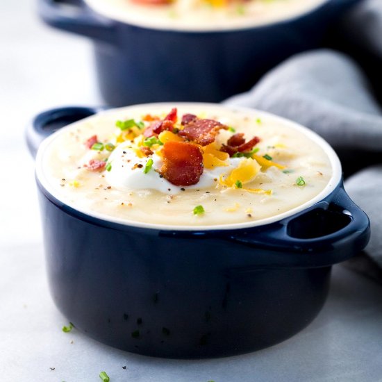 Loaded Baked Potato Soup with Bacon