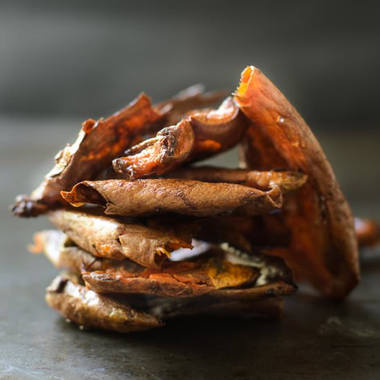 Sweet Potato Skin Crisps