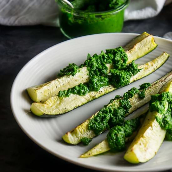 Broiled Zucchini With Chimichurri