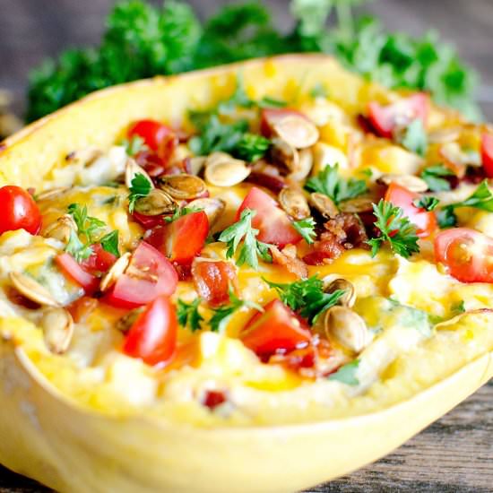 Loaded Cheesy Spaghetti Squash