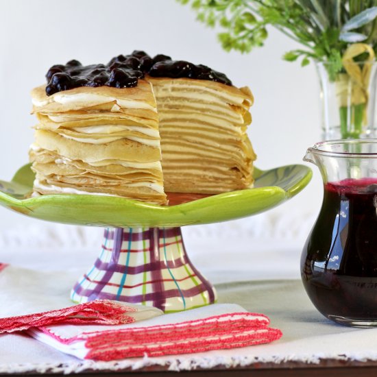 Blueberry Crepe Cake