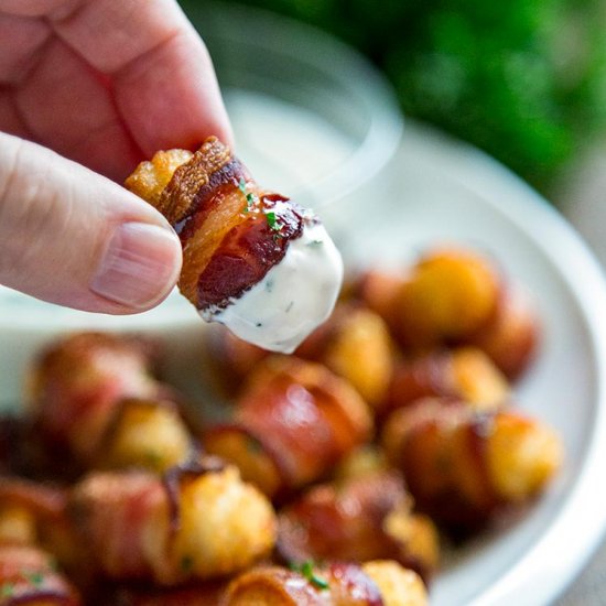 Bacon Wrapped Tots with Ranch