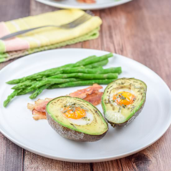 Healthy Eggs Nestled in Avocados