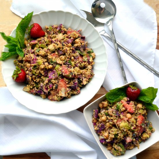 Strawberry Mint Chickpea Salad