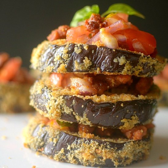 Chorizo Eggplant Bruschetta Toast