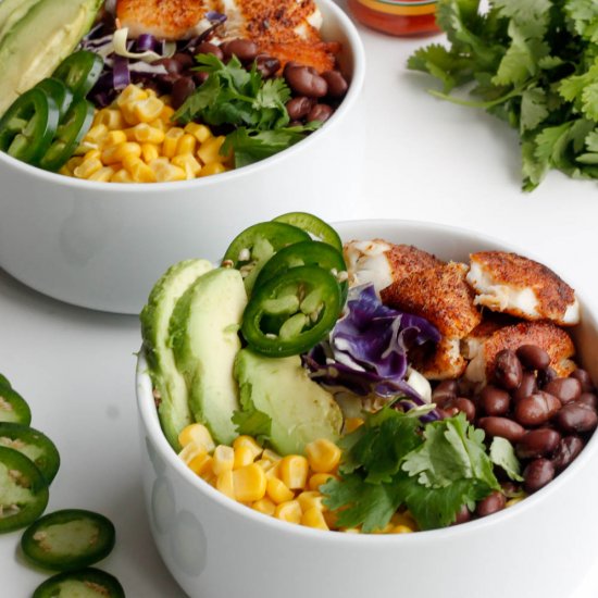 Easy Quinoa Fish Taco Bowls