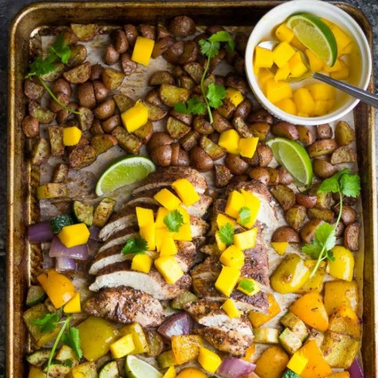 Jamaican Chicken Sheet Pan Dinner