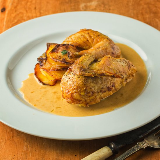 Cornish Hen with Mustard Sauce