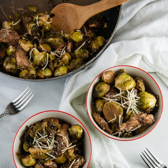 Chicken and Brussels Sprouts Skillet