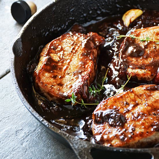 Pork Chops with Balsamic-Strawberry