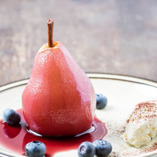 Wine Poached Pears