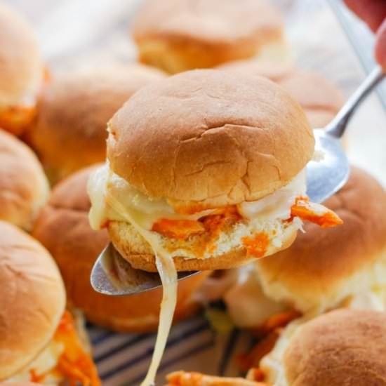 Shredded Buffalo Chicken Sliders