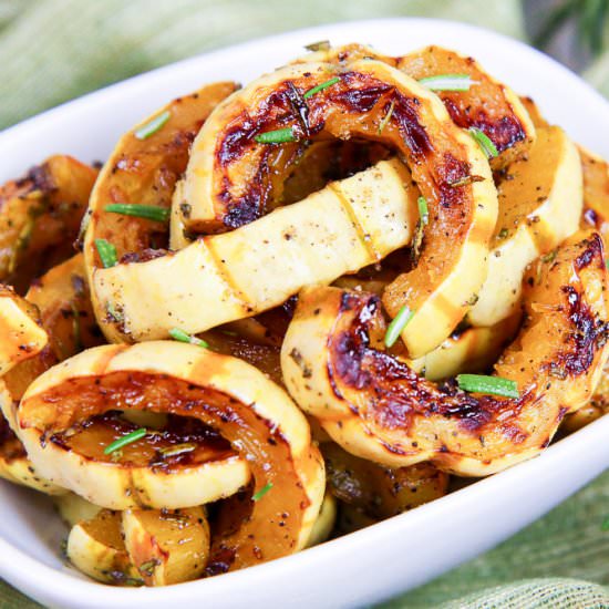 Maple Rosemary Delicata Squash