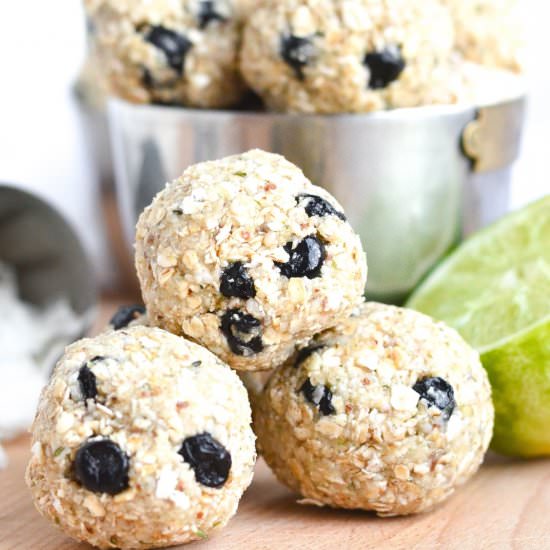 Coconut-Lime and Blueberry Energy Bites