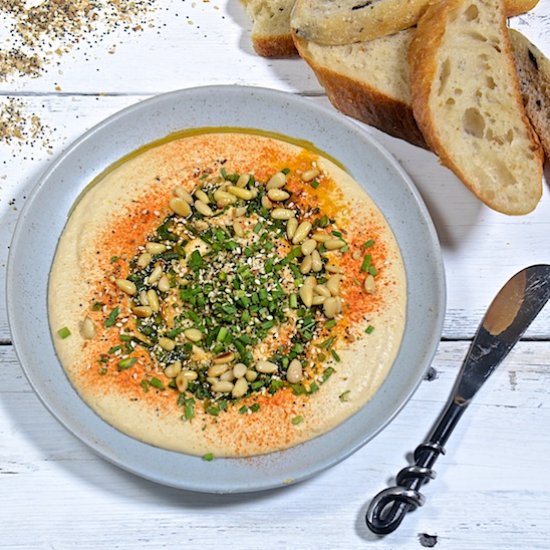 Red Lentil Hummus with Dukkah