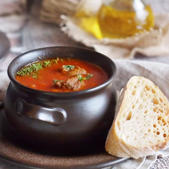 Beef goulash soup