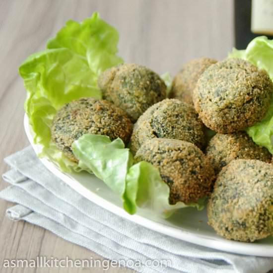 Spinach and milk cream balls