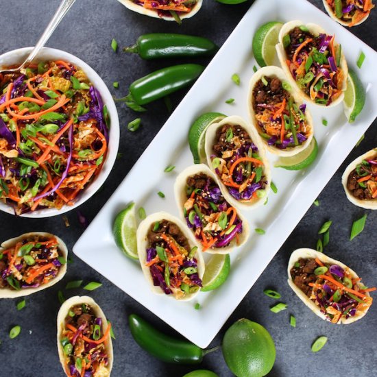 Korean Mini Taco Boats w/Asian Slaw