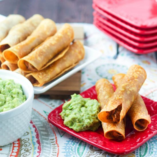 Oven “Fried” Chicken Taquitos