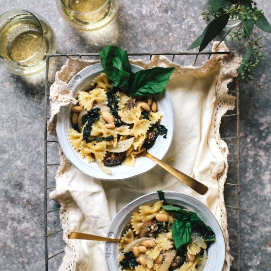 White Bean & Kale White Wine Pasta