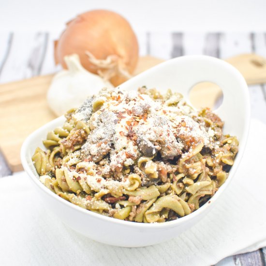 Kale, Mushroom, and Beef Ragu