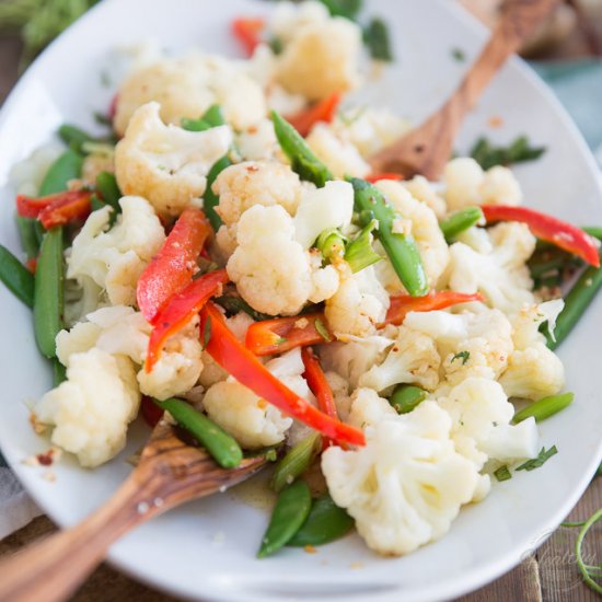 Ginger Garlic Steamed Vegetables