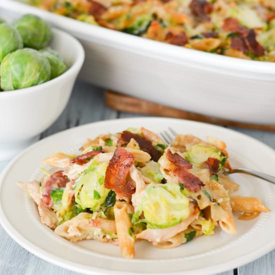 Bacon & Brussels Sprout Baked Penne