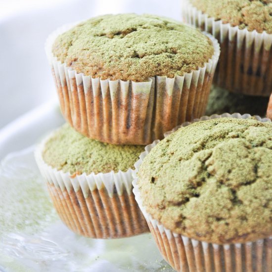 Vegan Matcha Choc Chip Muffins